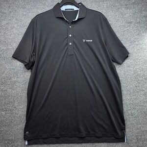 Greyson Mens XL Black Vonage Logo Performance Golf Polo Shirt Short Sleeve‎